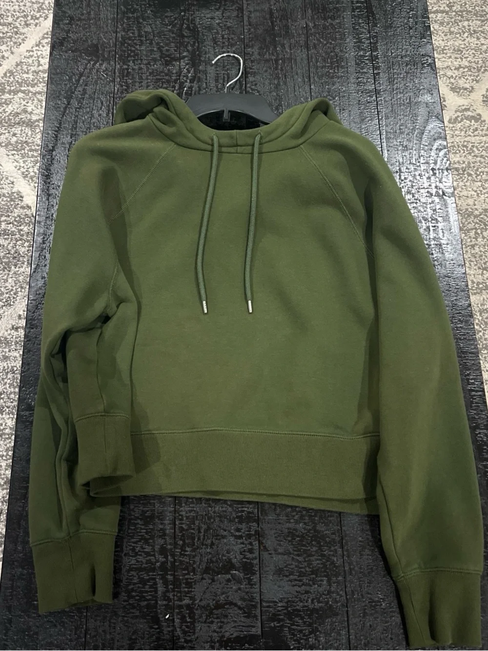 Olive Green Women's Hooded Pullover Sweatshirt